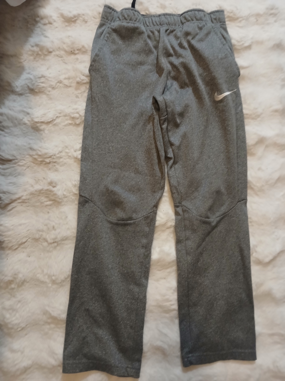 Nike Kids Grey Athletic Joggers with Swoosh
